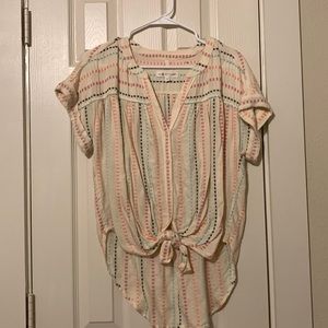 Lou & Grey Tie Front Top